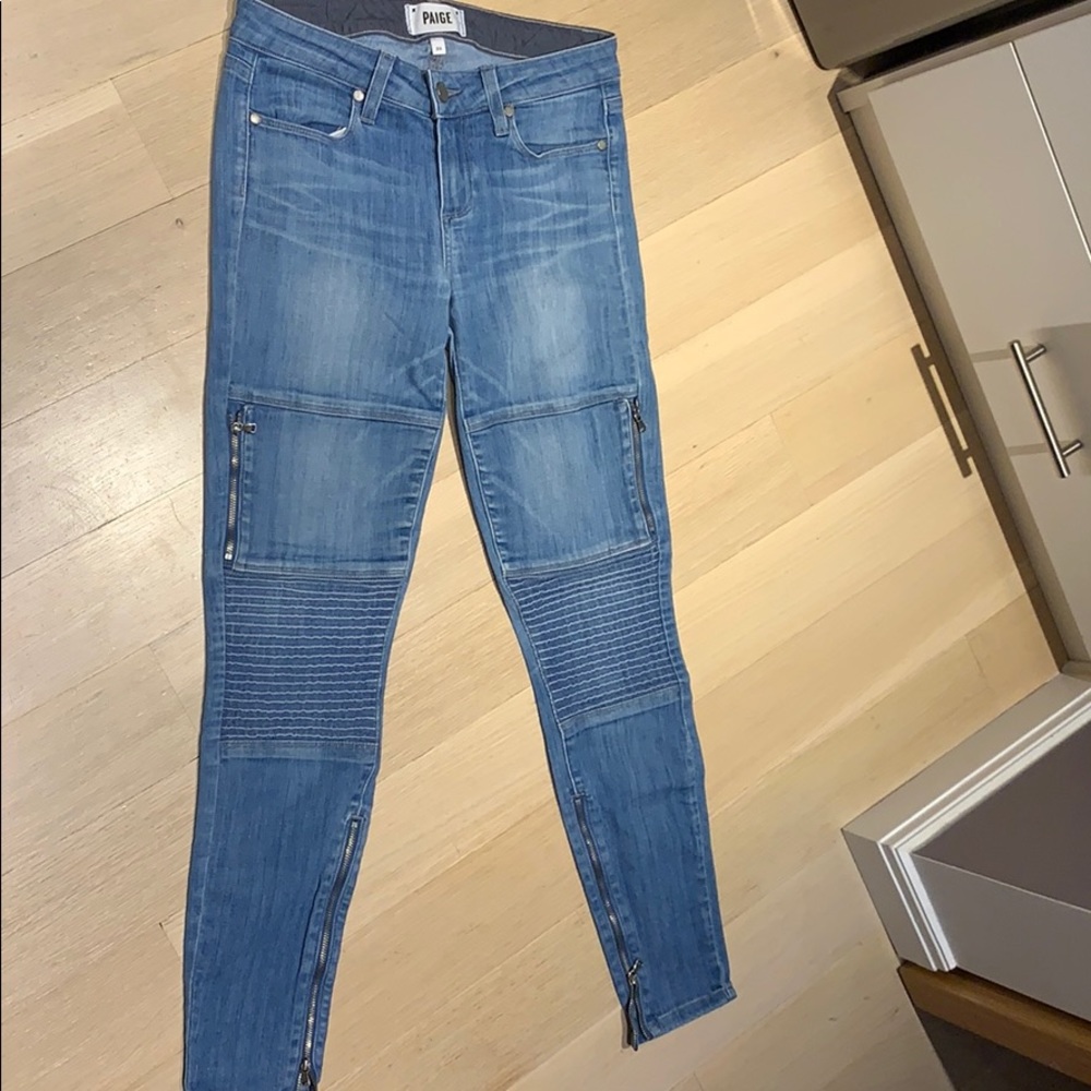 Paige MOTO zipper detail skinny jeans